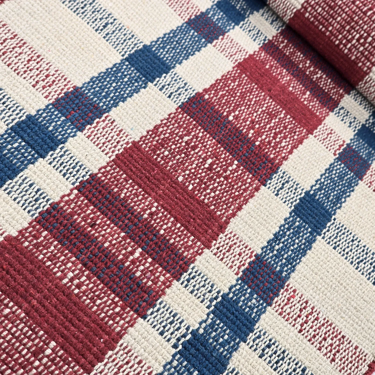 Bomuldstæppe - Husvik (creme/multi)