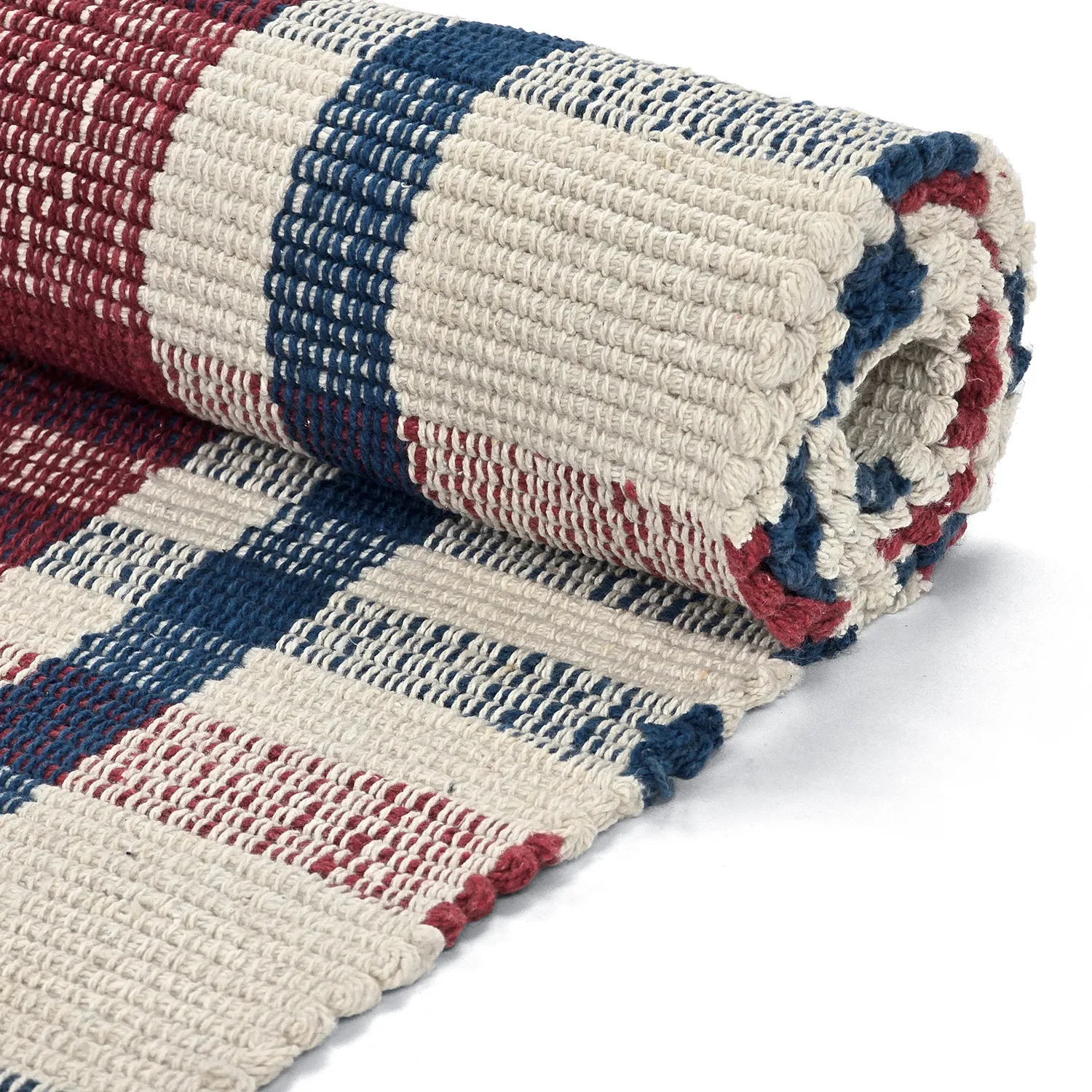 Bomuldstæppe - Husvik (creme/multi)