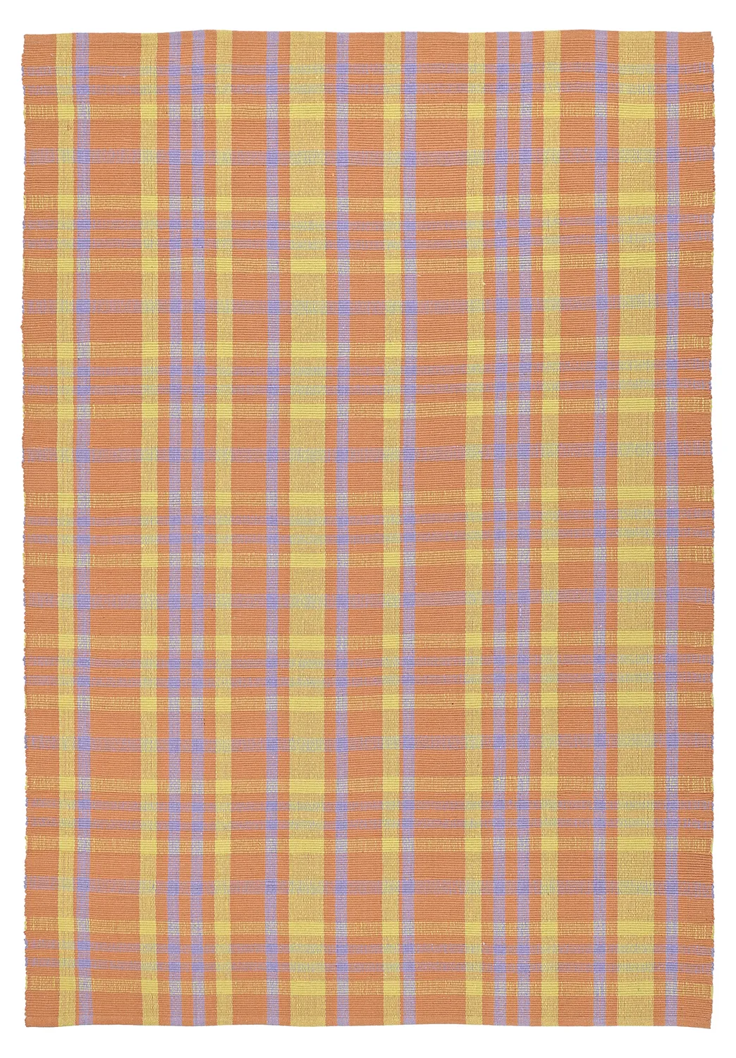 Bomuldstæppe - Husvik (koral/multi)