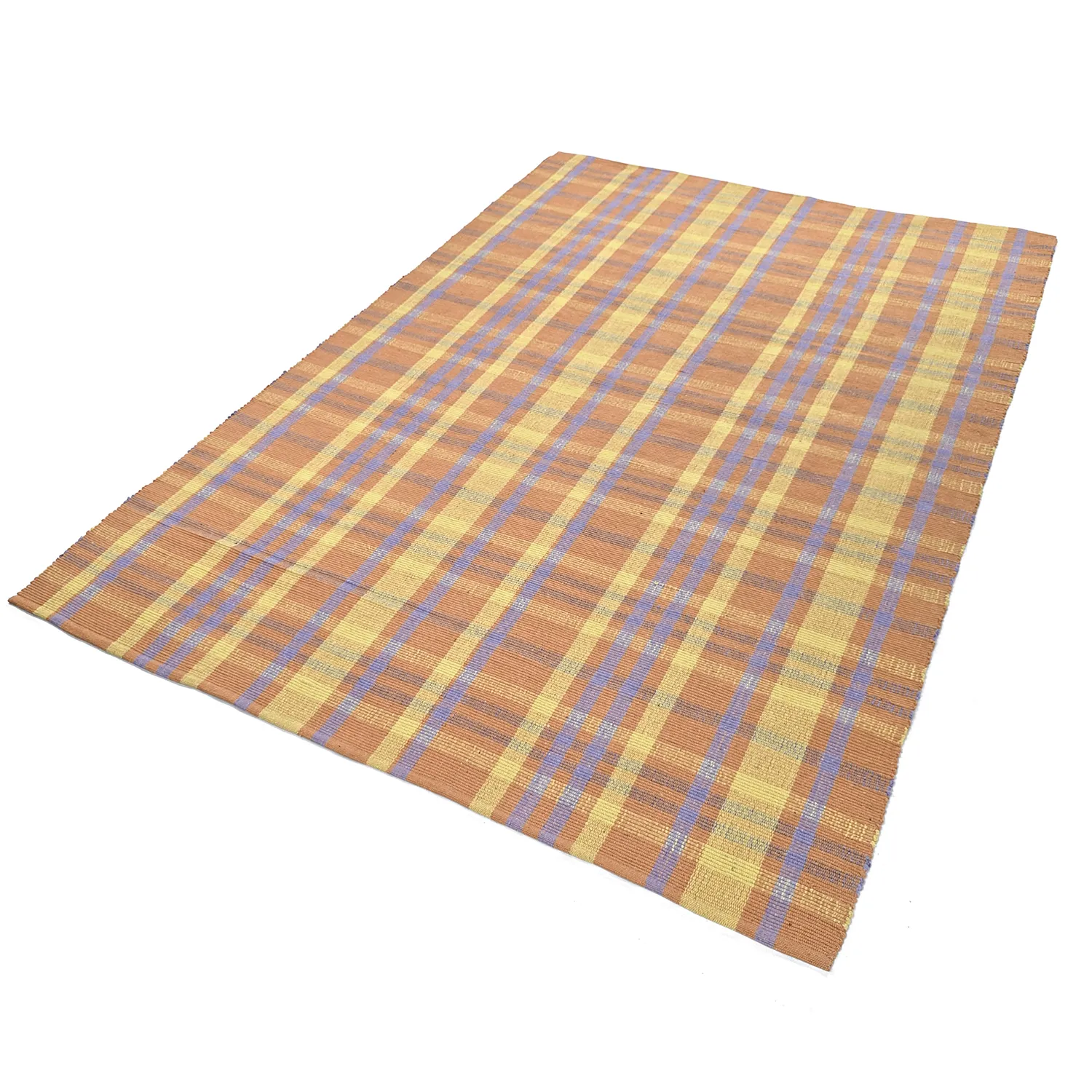 Bomuldstæppe - Husvik (koral/multi)