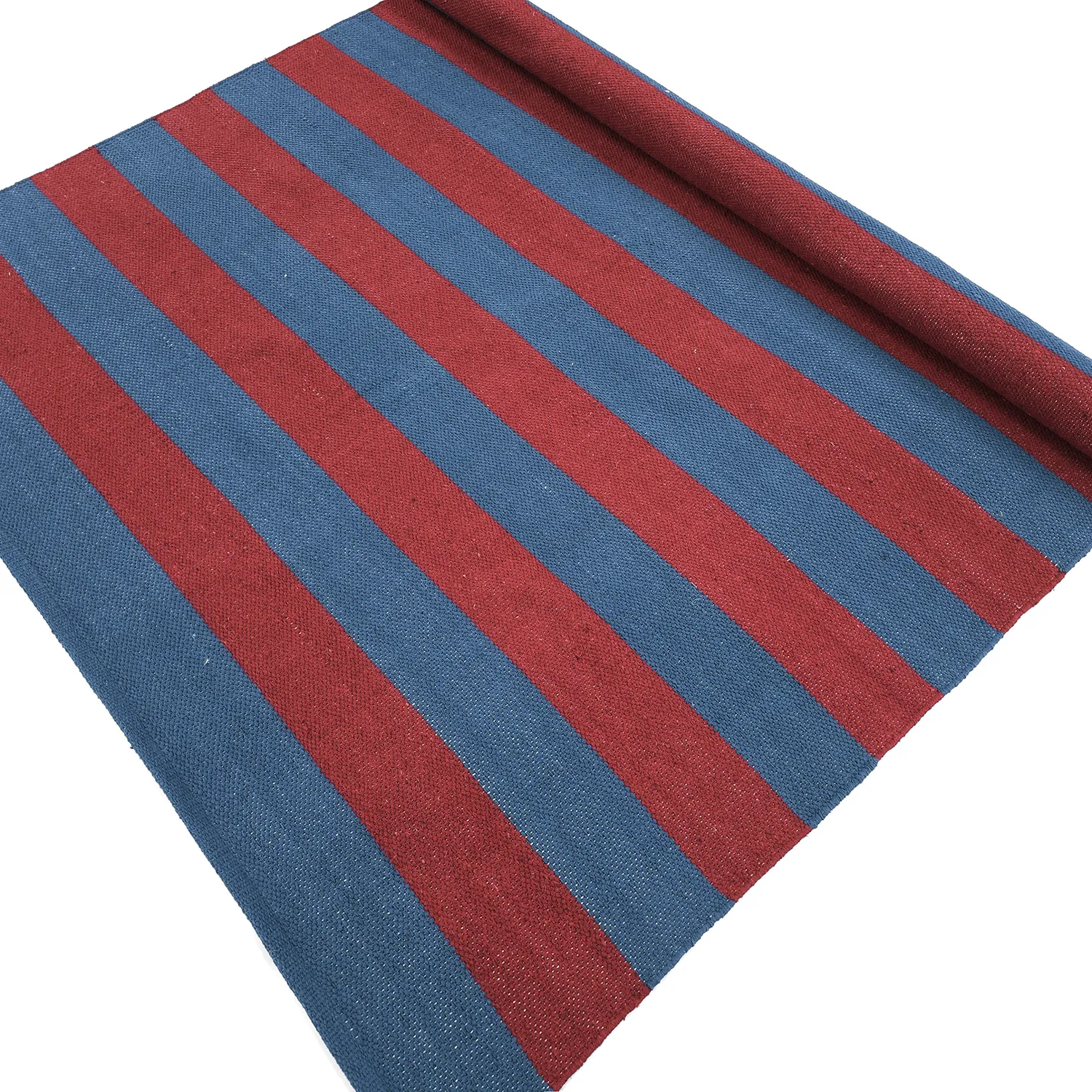 Bomuldstæppe - Nilo (rød/blå)