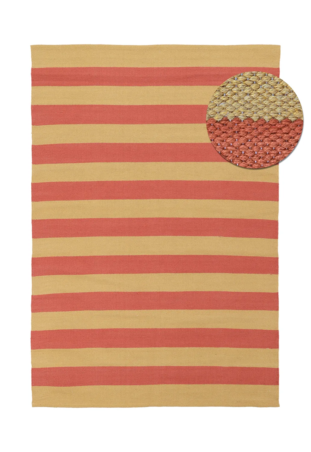 Bomuldstæppe - Nilo (sennepsgul/terracotta)