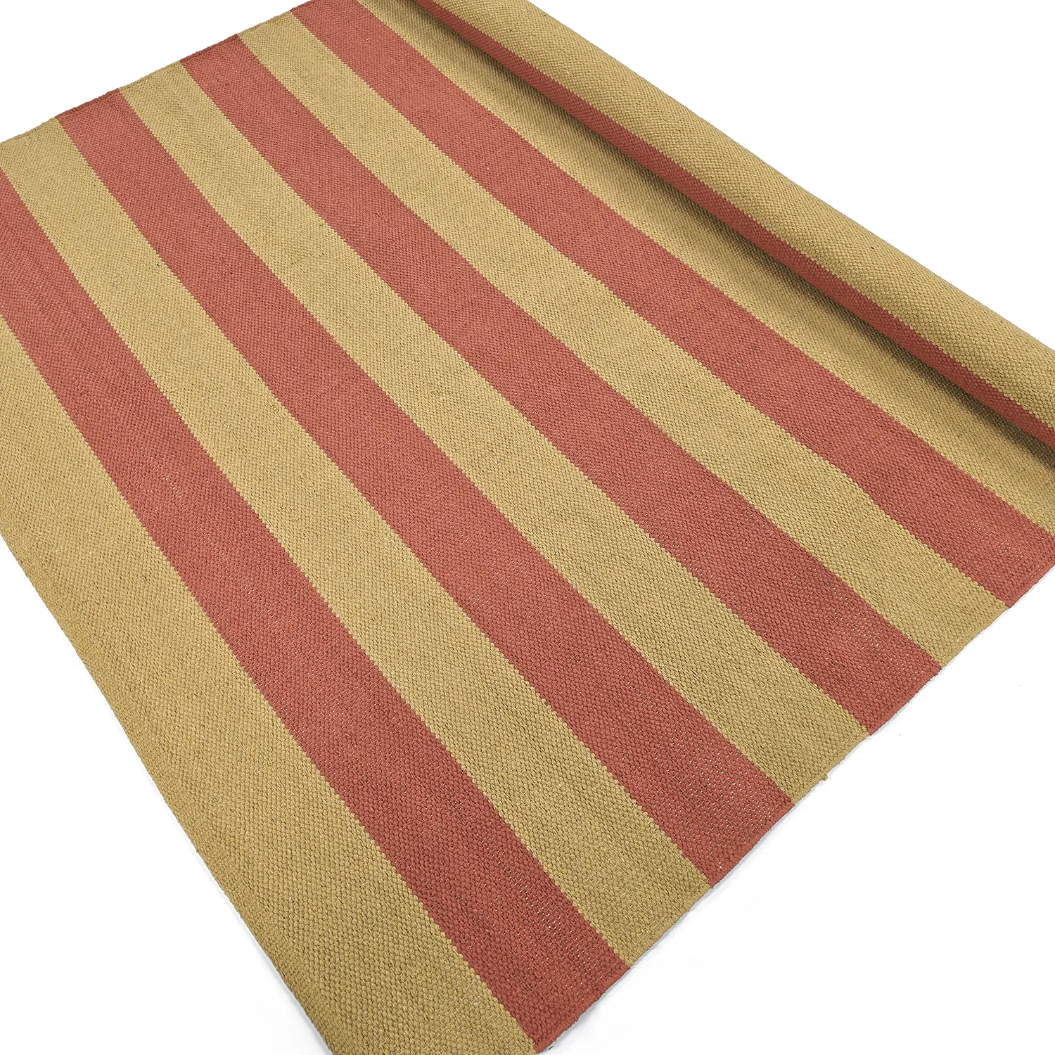 Bomuldstæppe - Nilo (sennepsgul/terracotta)