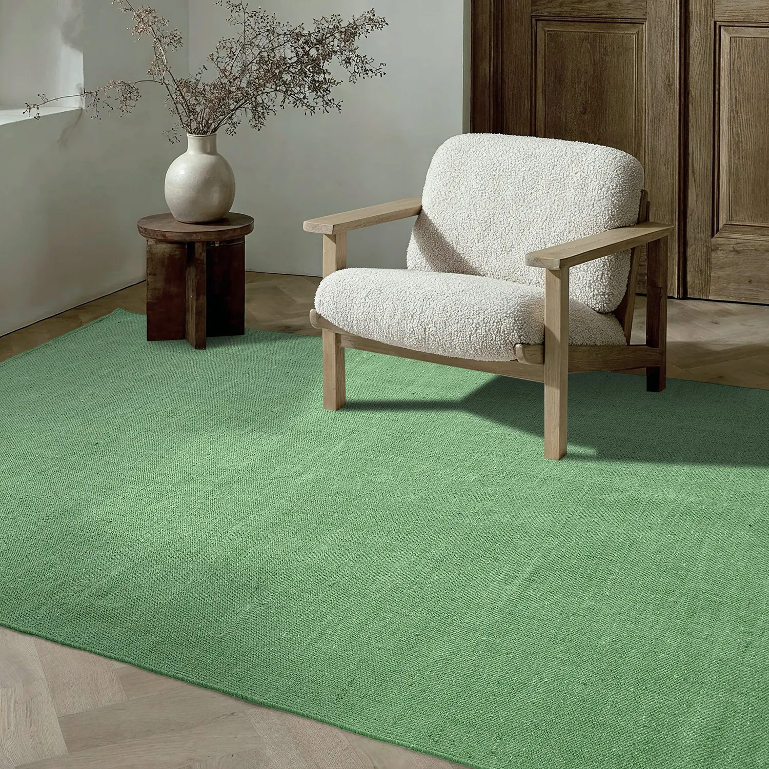 Bomuldstæppe - Rigolet (grøn)