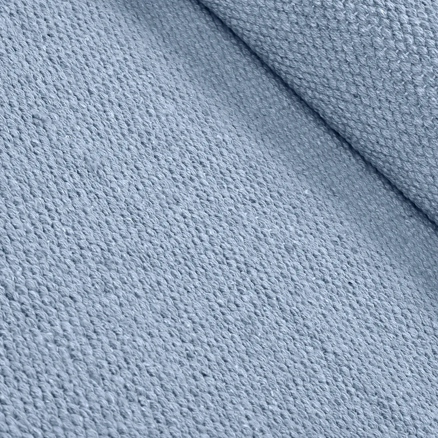 Bomuldstæppe - Rigolet (lyseblå)