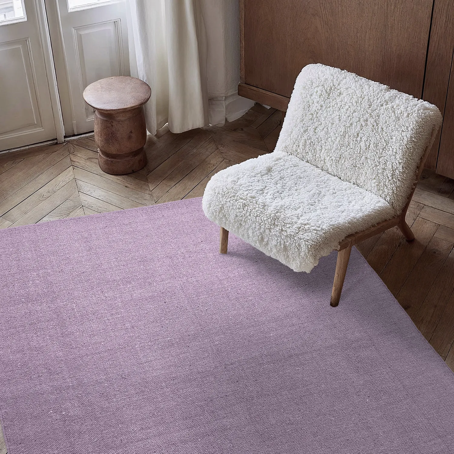 Bomuldstæppe - Rigolet (lys lilla)