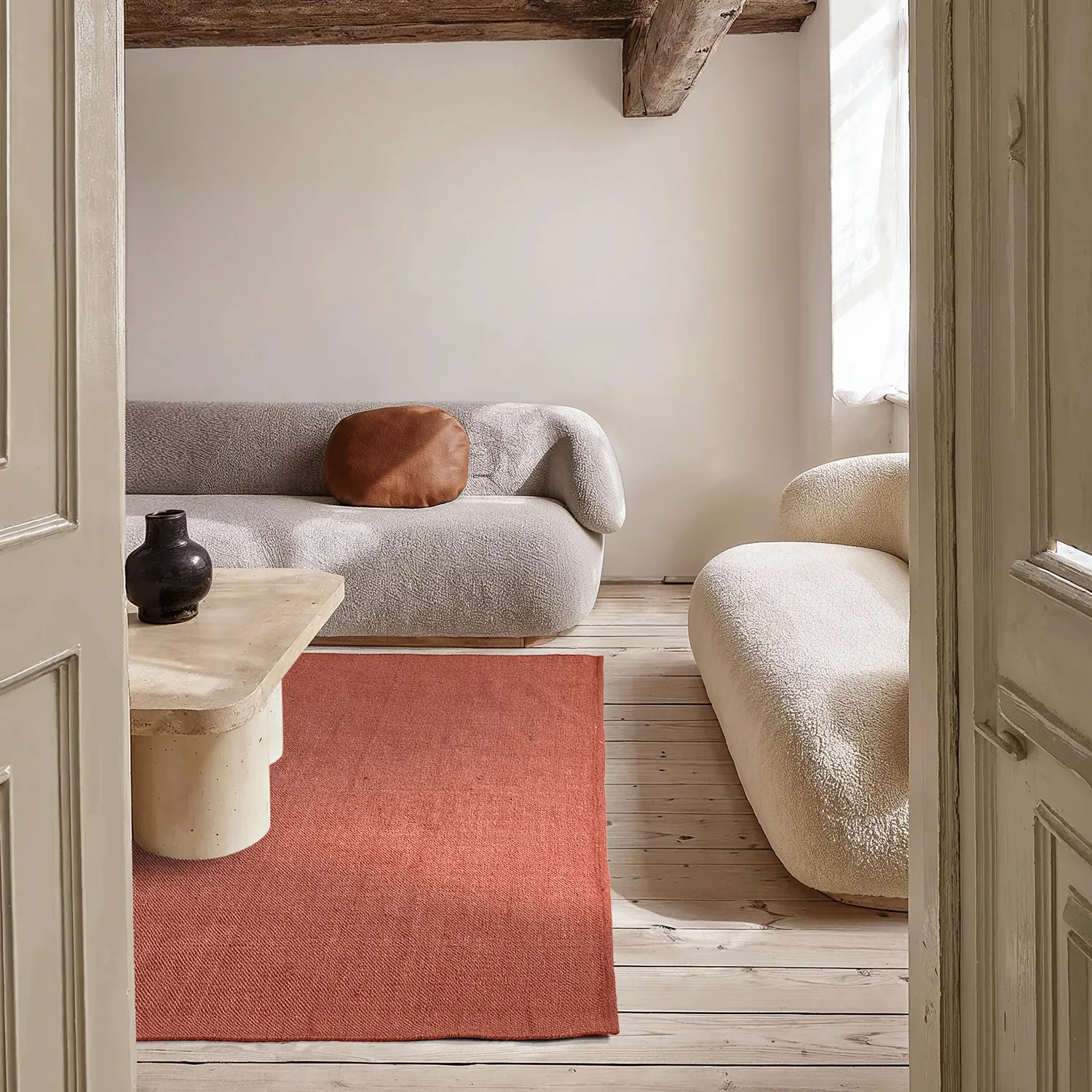 Bomuldstæppe - Rigolet (terracotta)