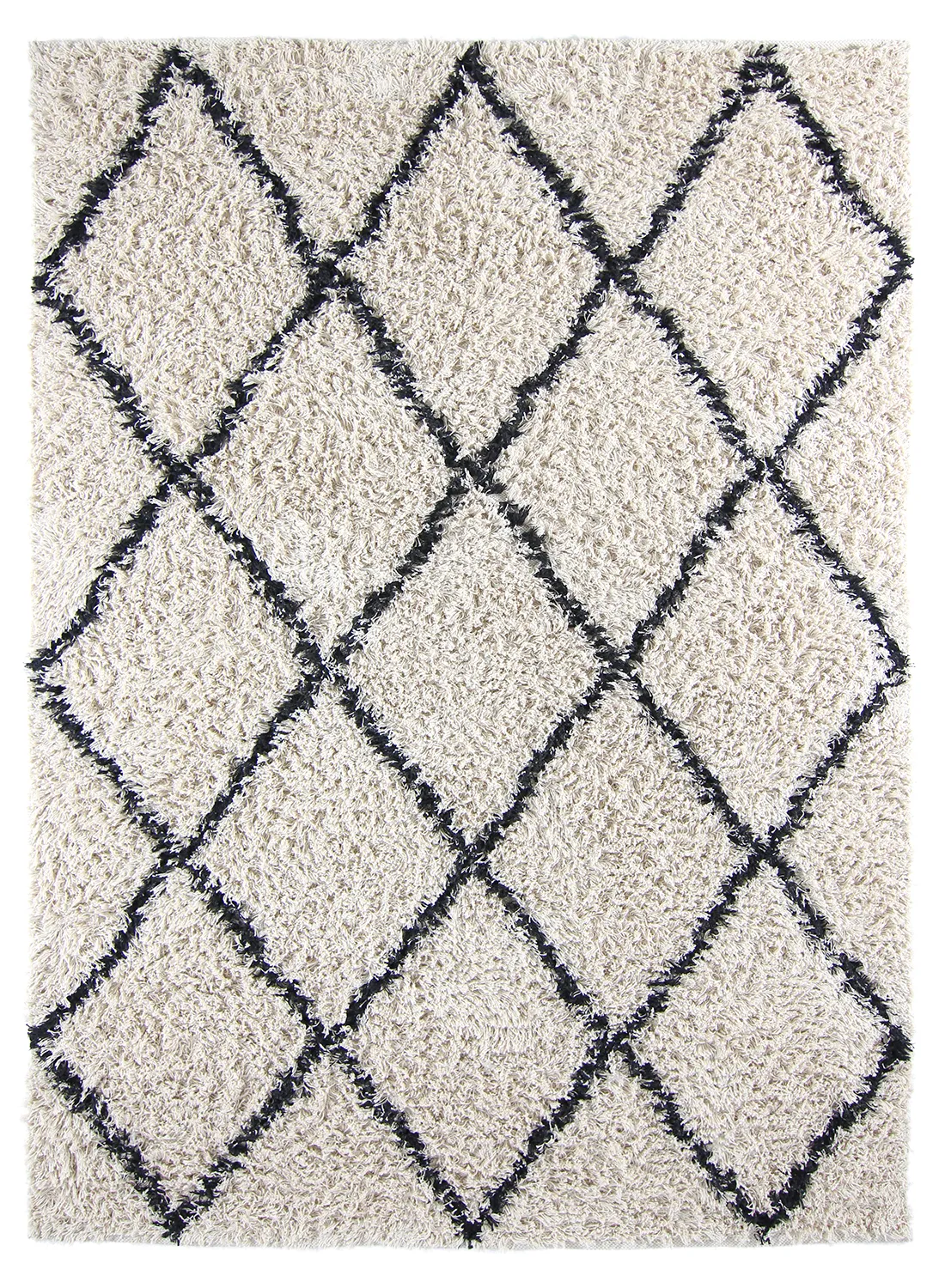 Ryatæpper - Alcott Natural Cotton Shaggy (sort/hvid)