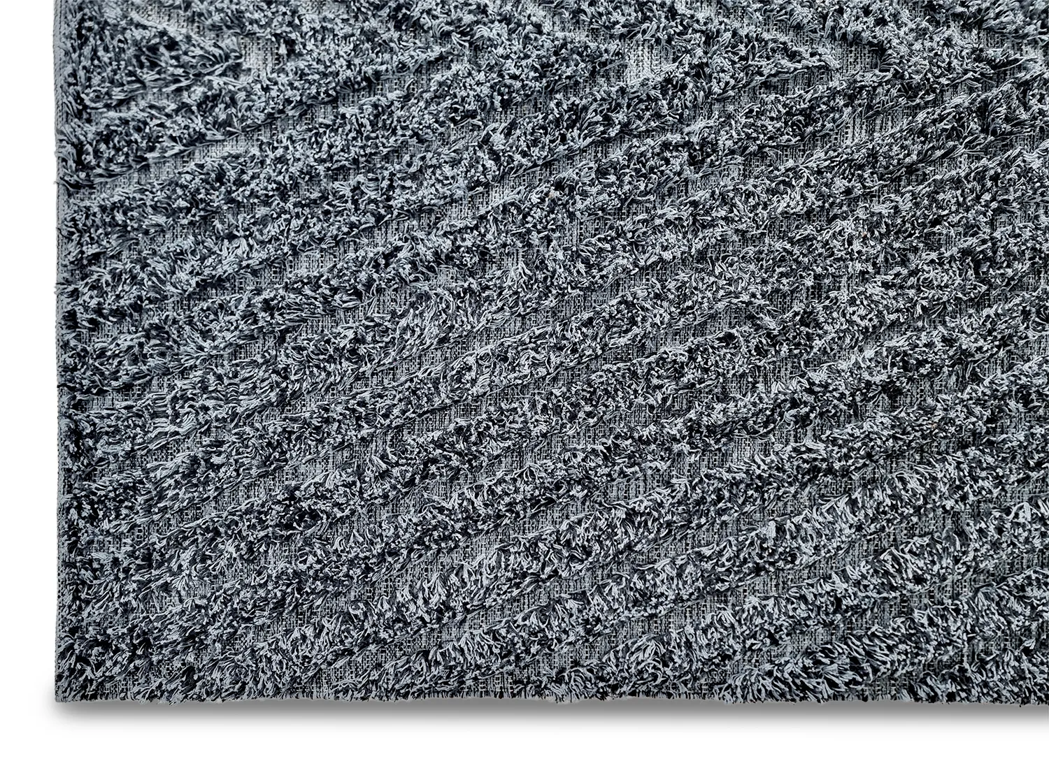 Ryatæpper - Kendra Natural Cotton Shaggy (grå/sort)