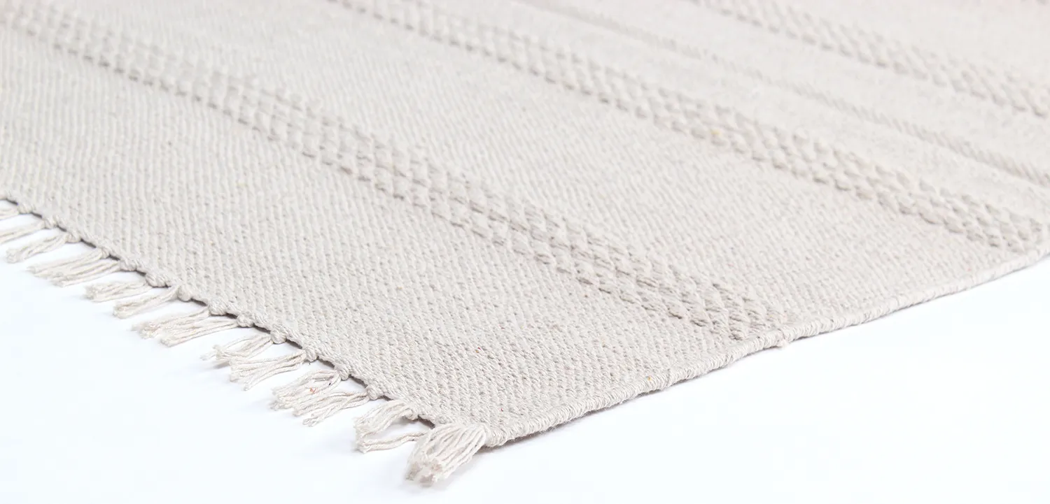 Bomuldstæppe - Lilje (lys beige)