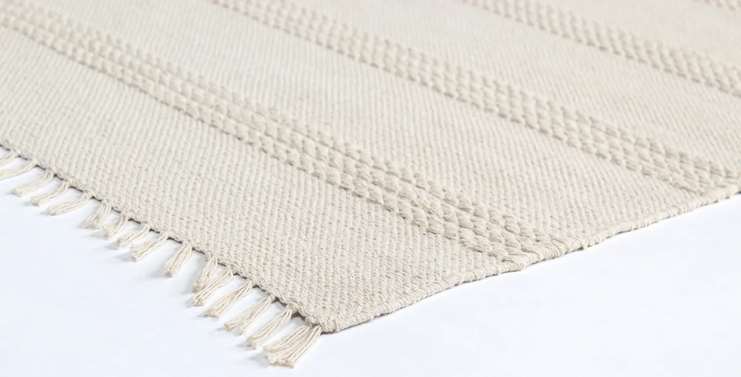 Bomuldstæppe - Lilje (hvid)