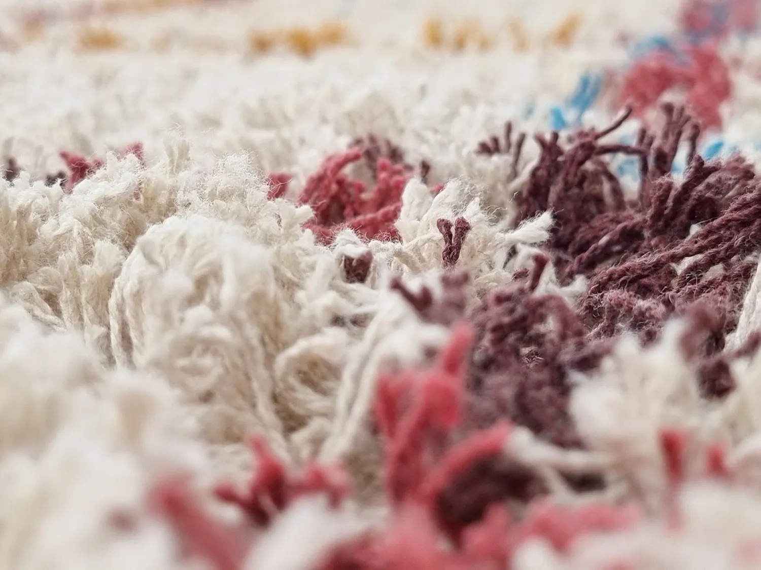 Ryatæpper - Maeron Natural Cotton Shaggy (multi)