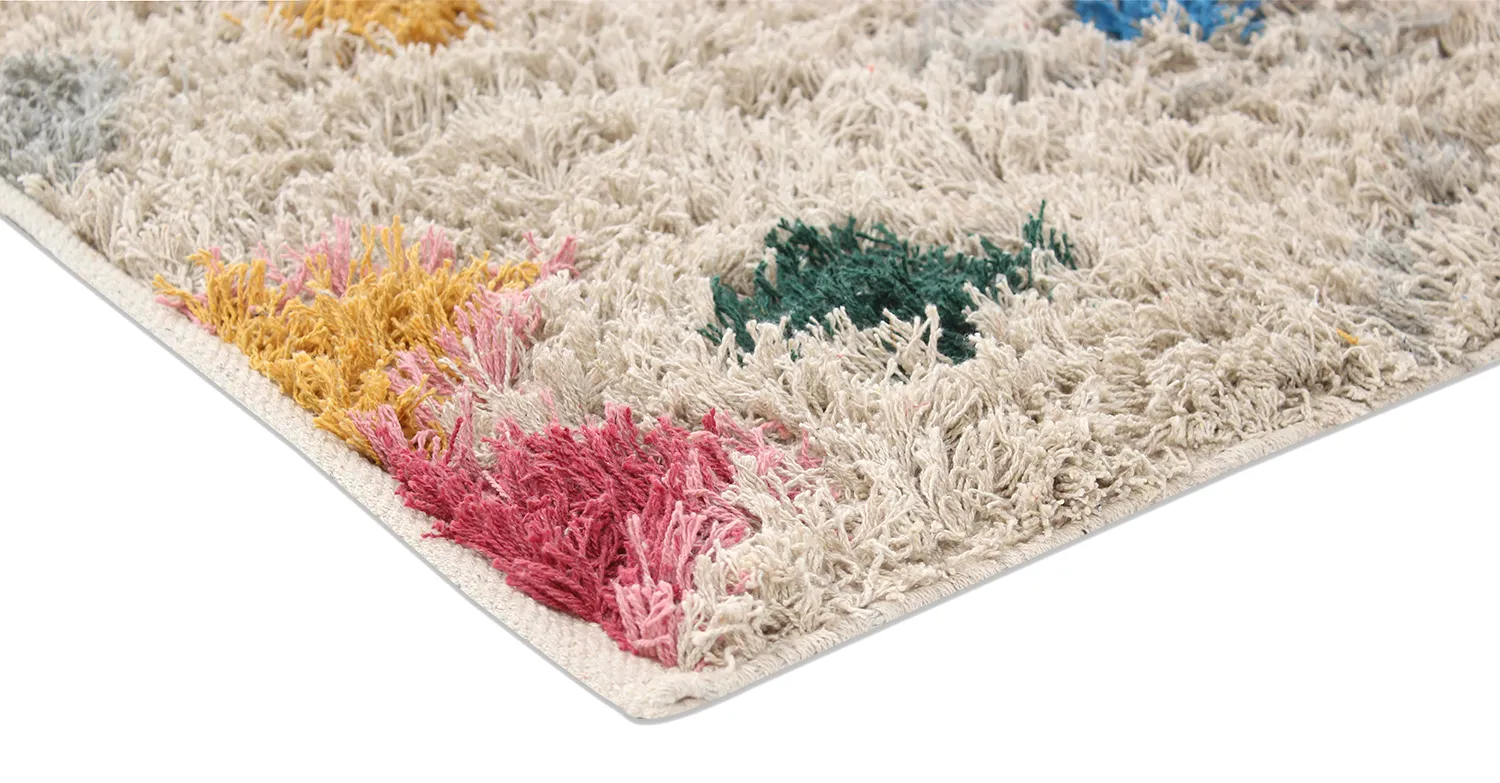 Ryatæpper - Marden Natural Cotton Shaggy (beige/multi)