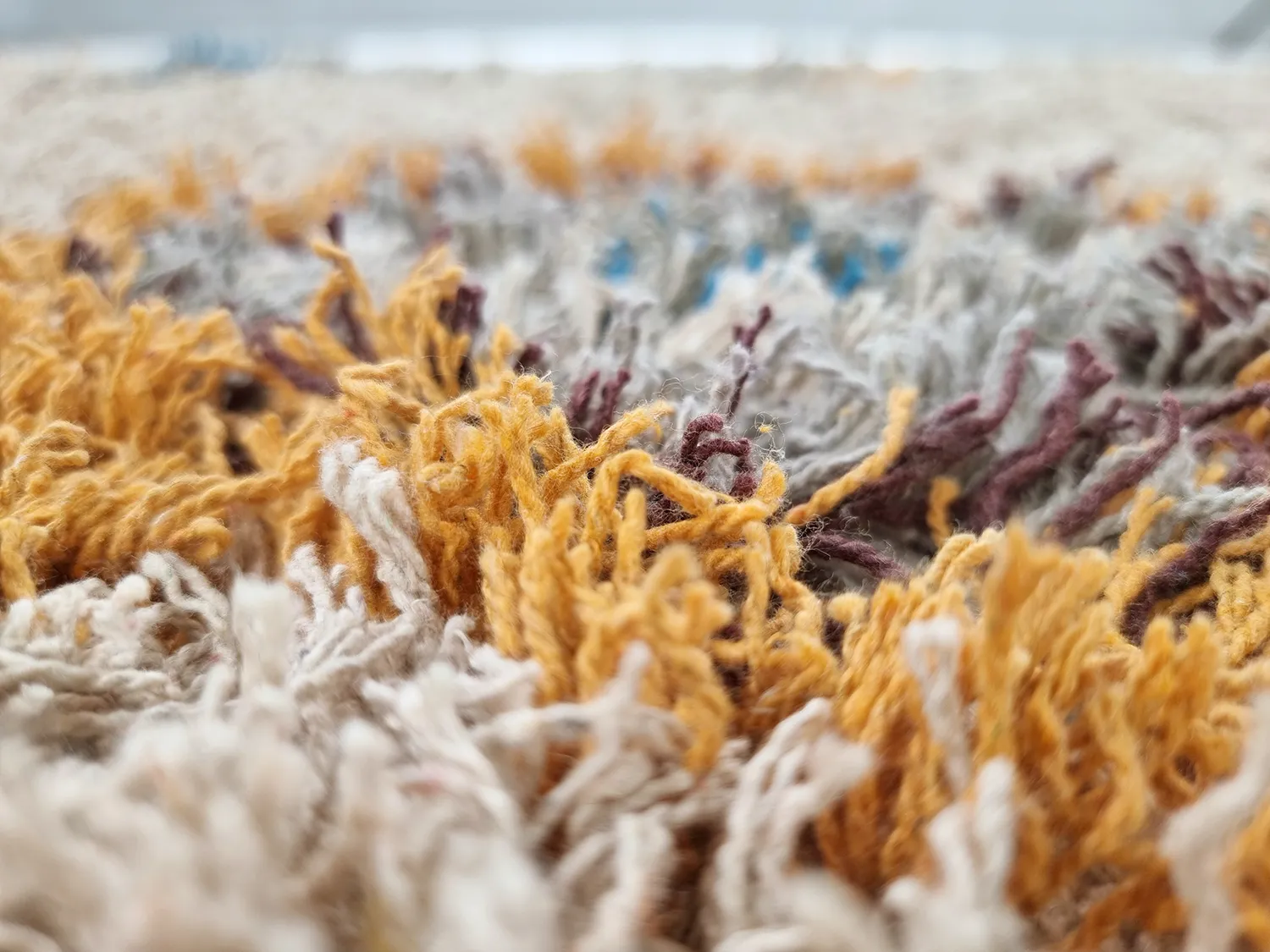 Ryatæpper - Marden Natural Cotton Shaggy (beige/multi)