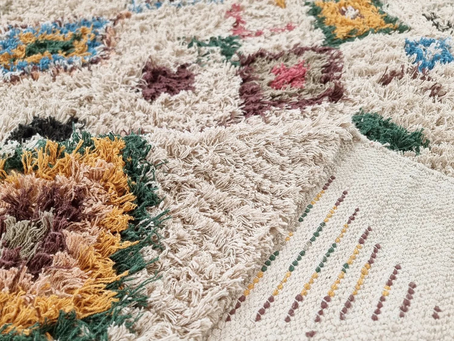 Ryatæpper - Siddel Natural Cotton Shaggy (beige/multi)