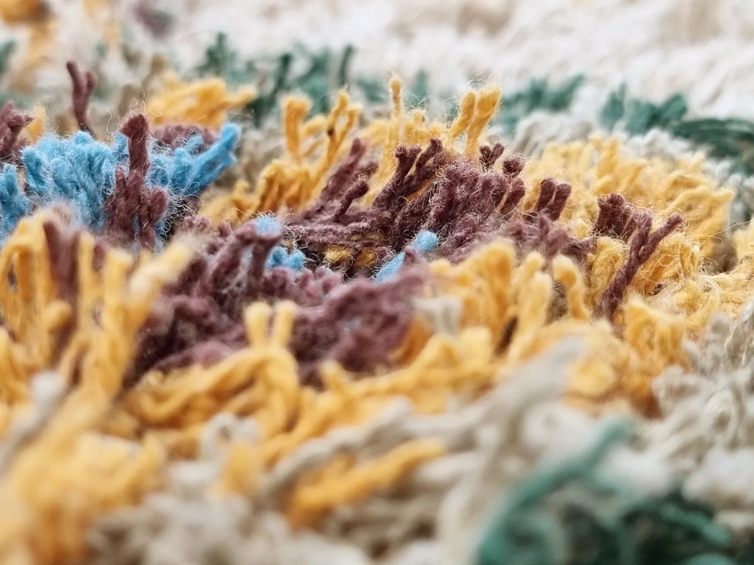 Ryatæpper - Siddel Natural Cotton Shaggy (beige/multi)