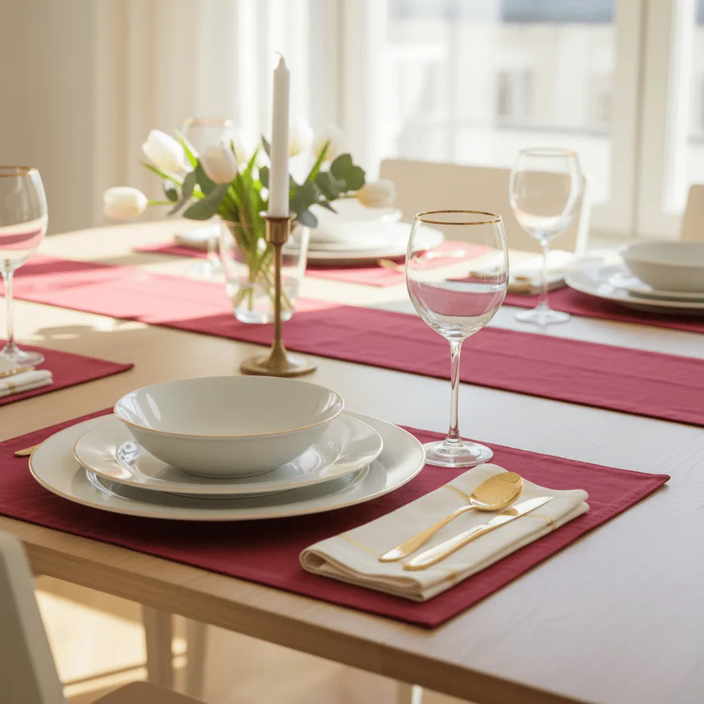 Bordskåner 2-pakke - Niva (bordeaux)