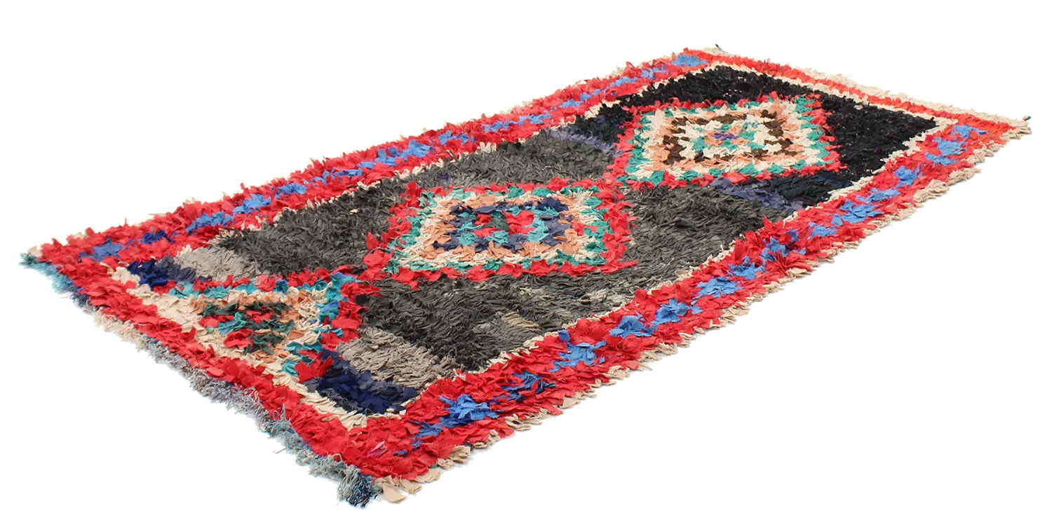 Marokkansk berber tæppe Boucherouite 245 x 110 cm