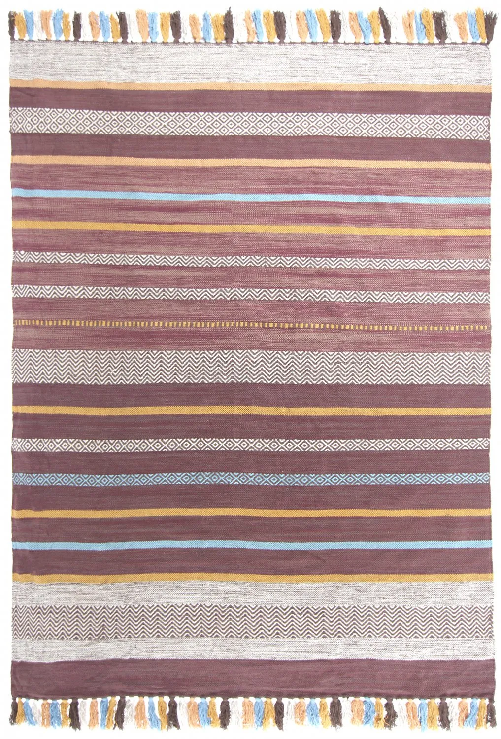 Bomuldstæppe - Bouira (brun/multi)