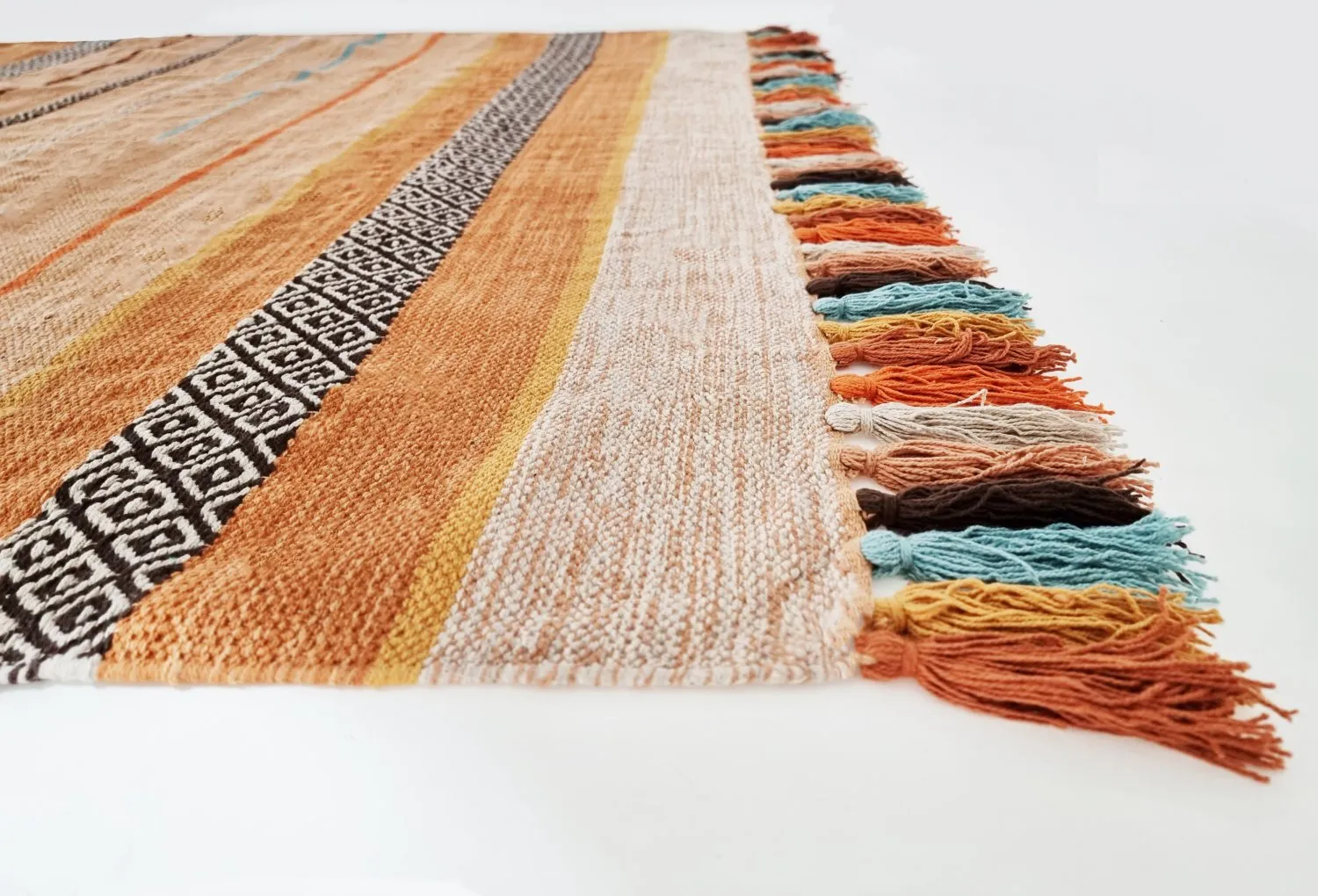 Bomuldstæppe - Bouira (orange/multi)