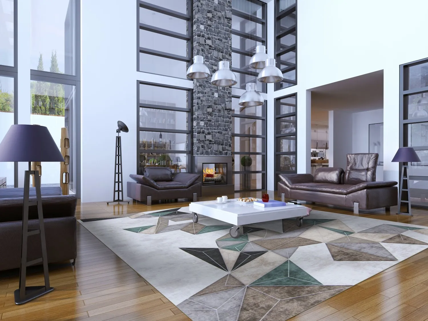 Wilton-tæppe - Feres (grå/beige/multi)