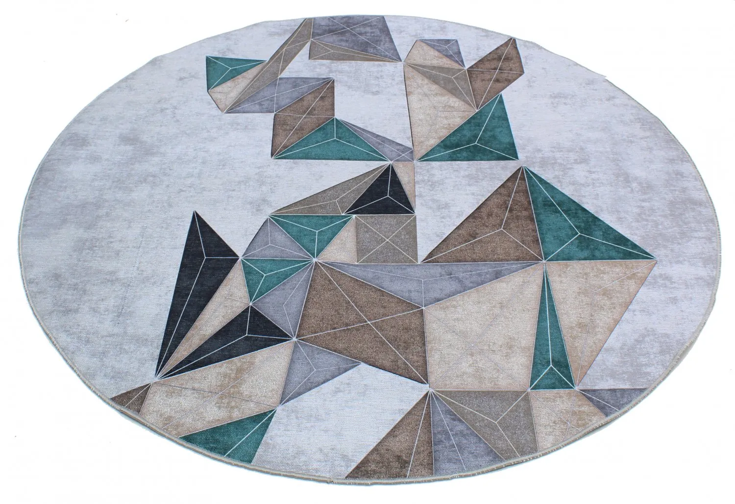 Rundt tæppe - Feres (grå/beige/multi)
