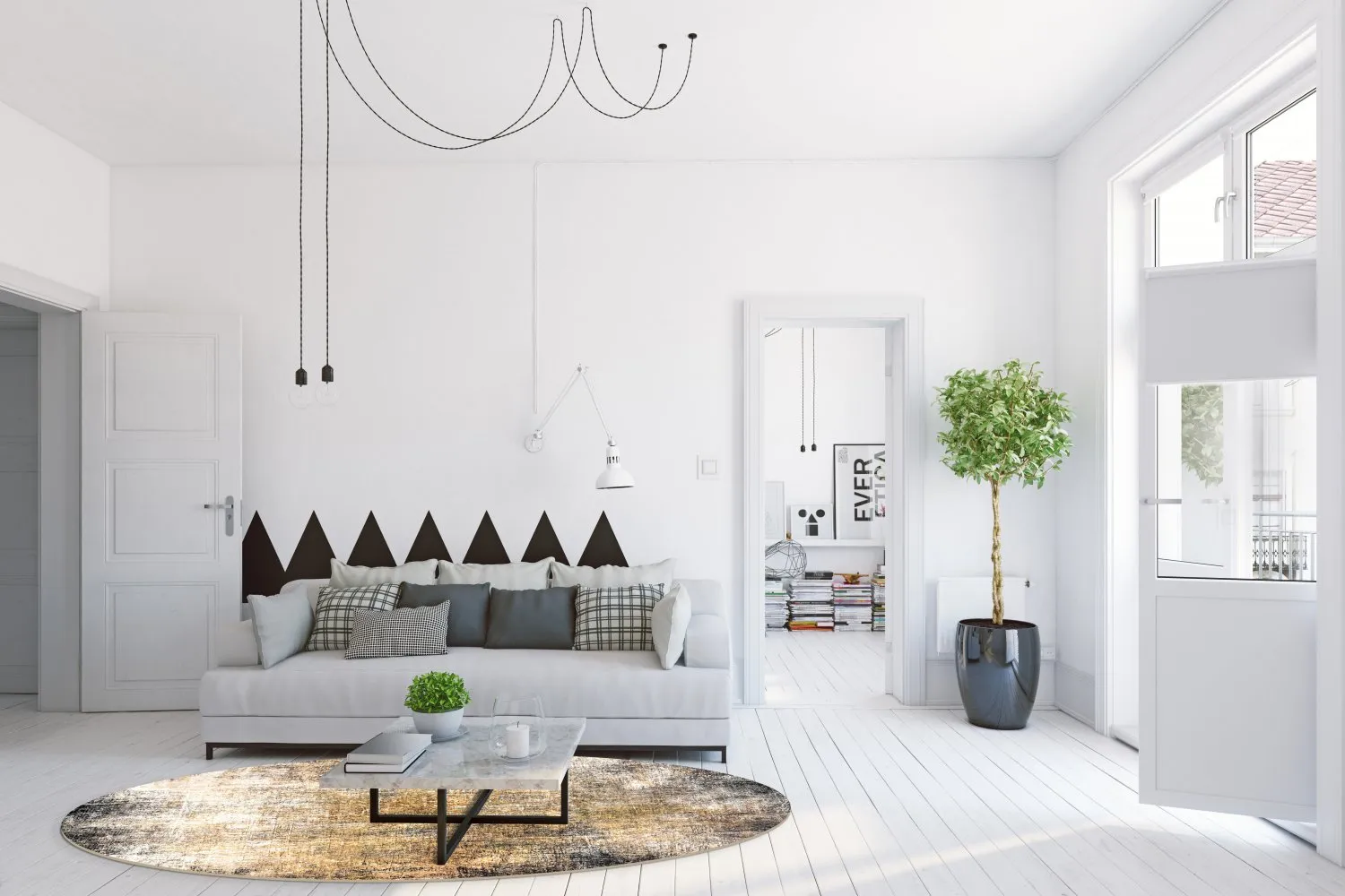 Rundt tæppe - Florent (brun)