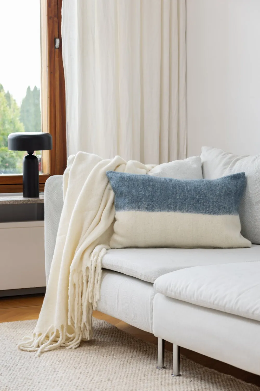 Pudebetræk i uldblanding - Carrie (blå)