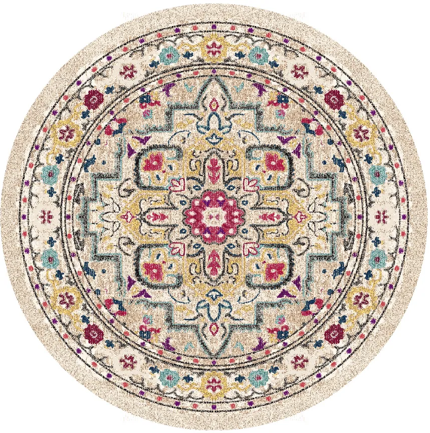 Rundt tæppe - Castro (multi)