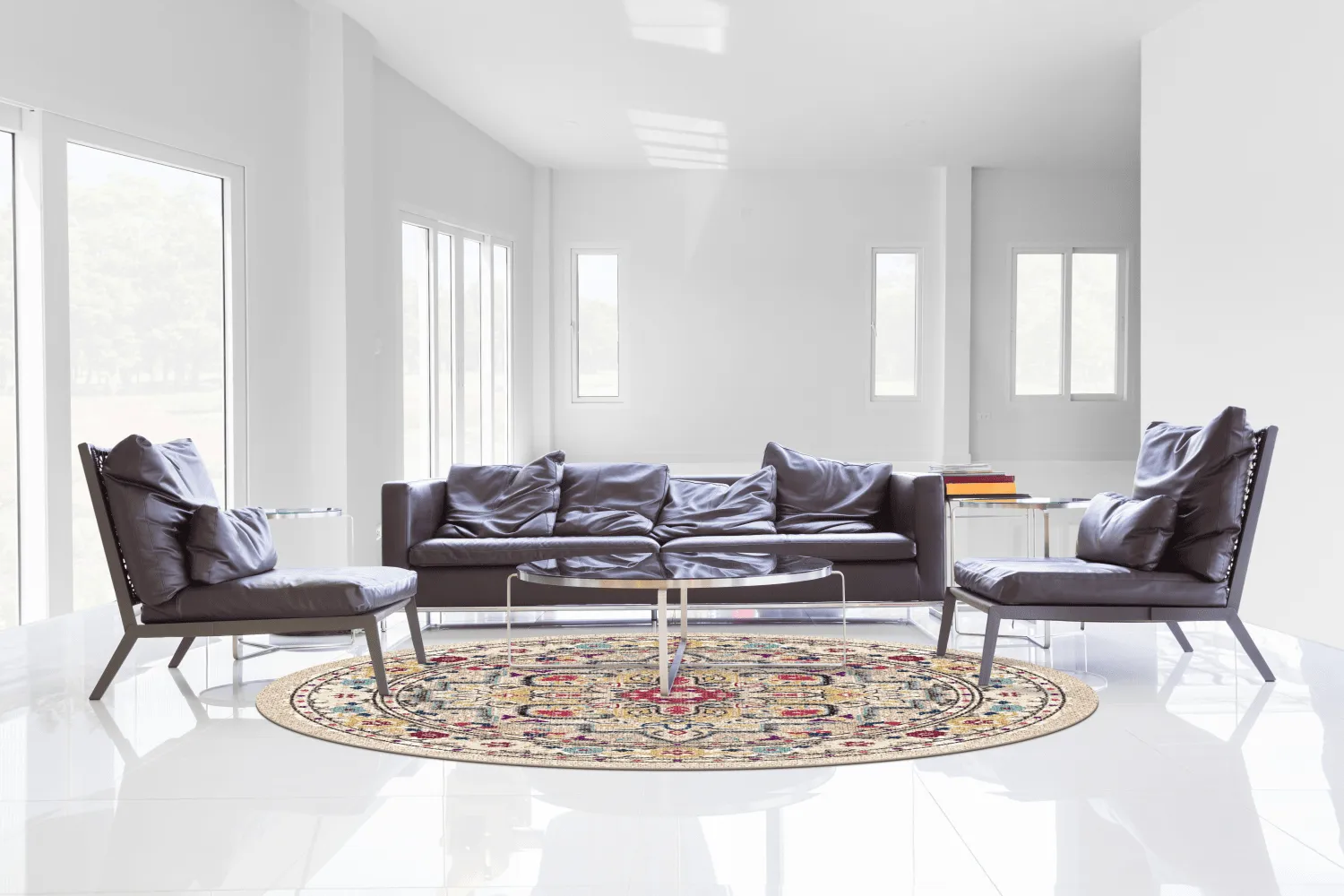 Rundt tæppe - Castro (multi)