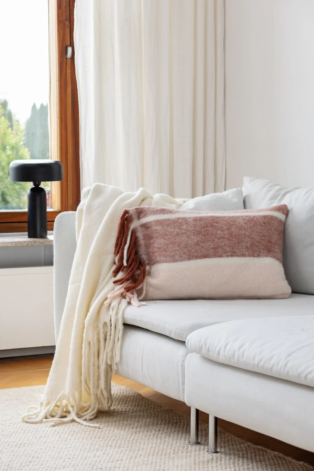 Pudebetræk i uldblanding - Charlotte (lyserød)