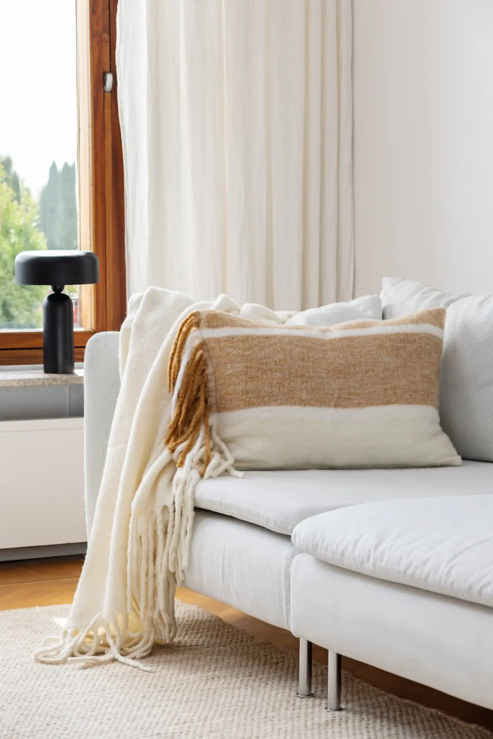 Pudebetræk i uldblanding - Charlotte (gul)