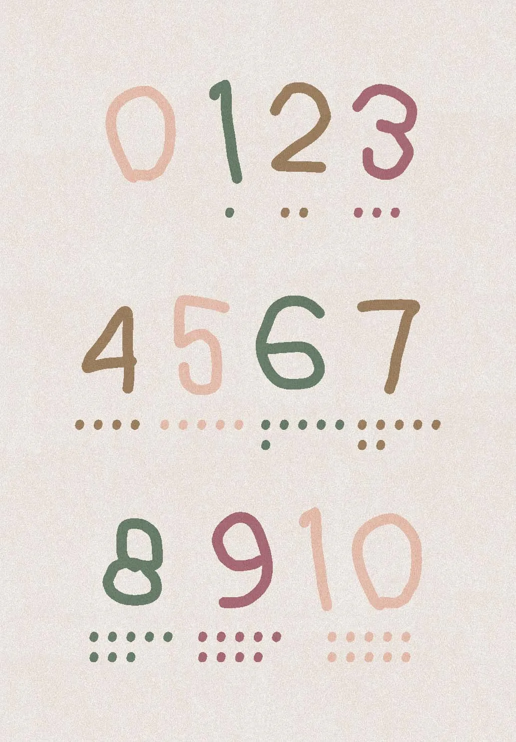 Børnetæppe - Counting rug (multi)