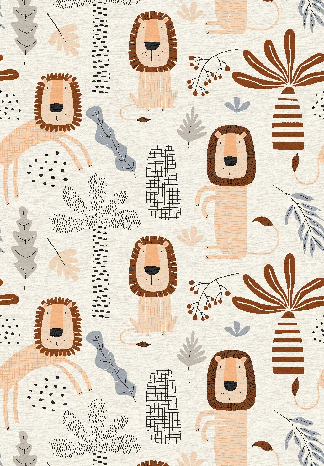 Børnetæppe - Lion Friends (beige)