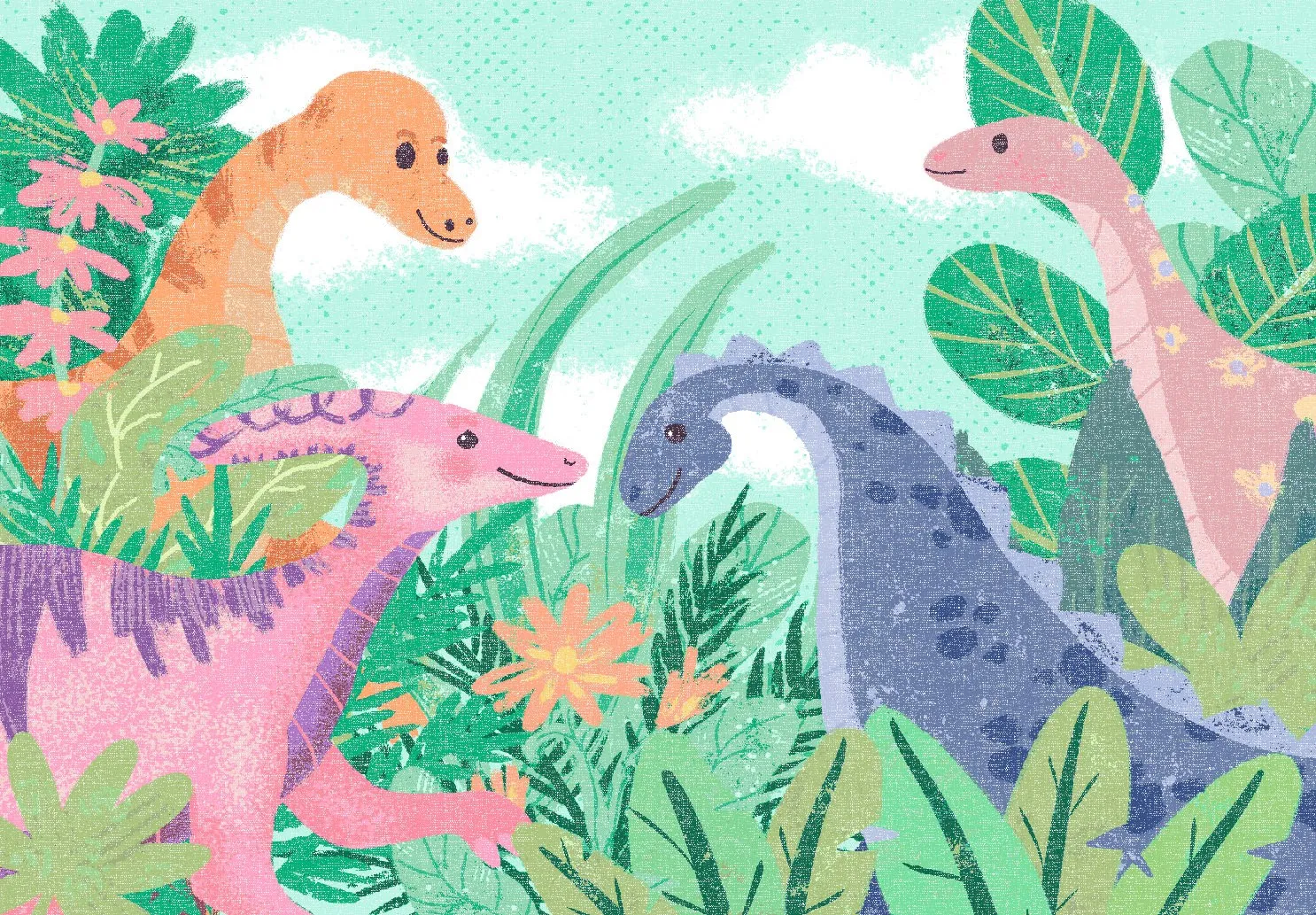 Børnetæppe - Dino Friends (multi)