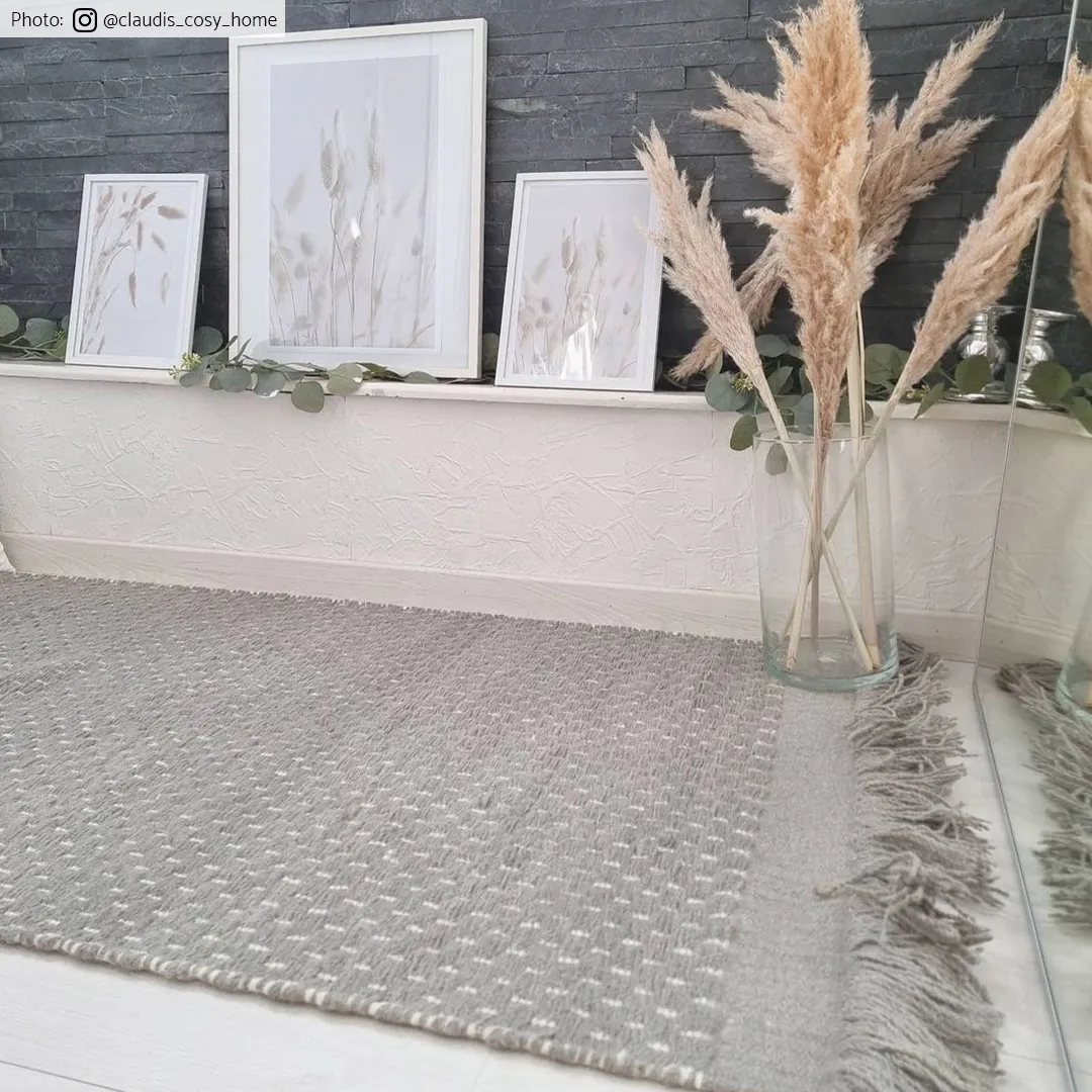 Uldtæppe - Clovelly (lysegrå)