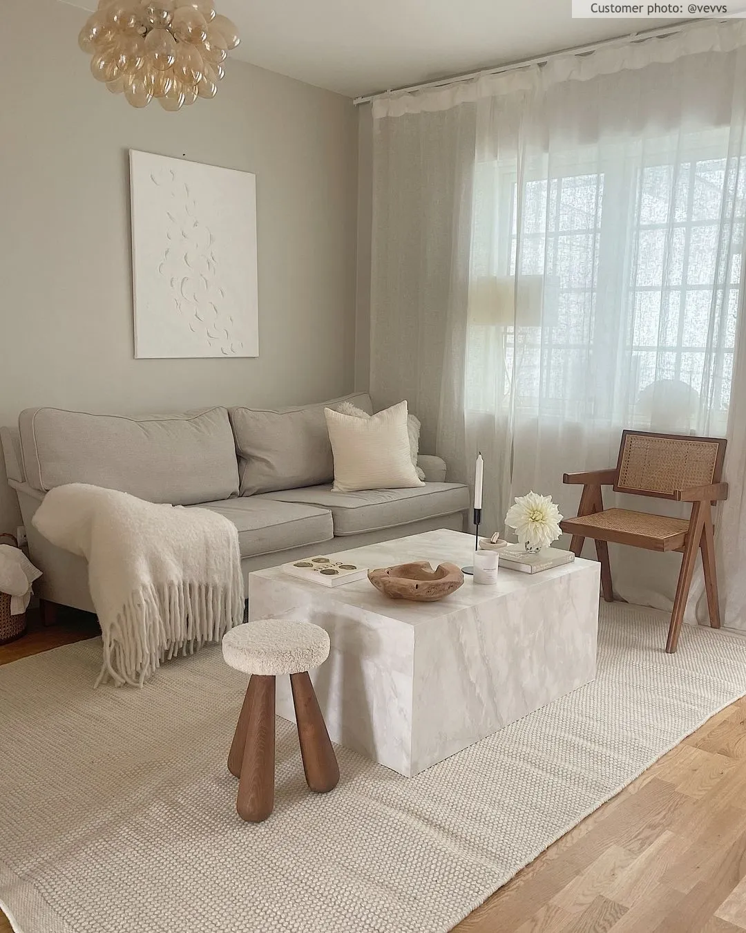 Uldtæppe - Coastal (hvid)