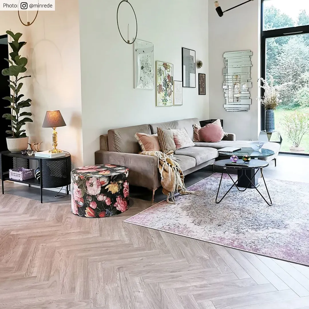 Wilton-tæppe - Badem (rosa/multi)