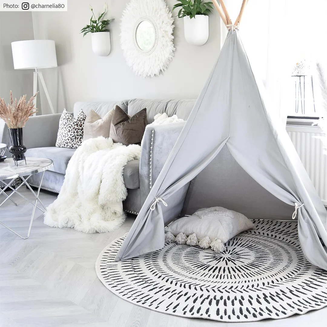 Rundt tæppe - Brussels Night (grå)