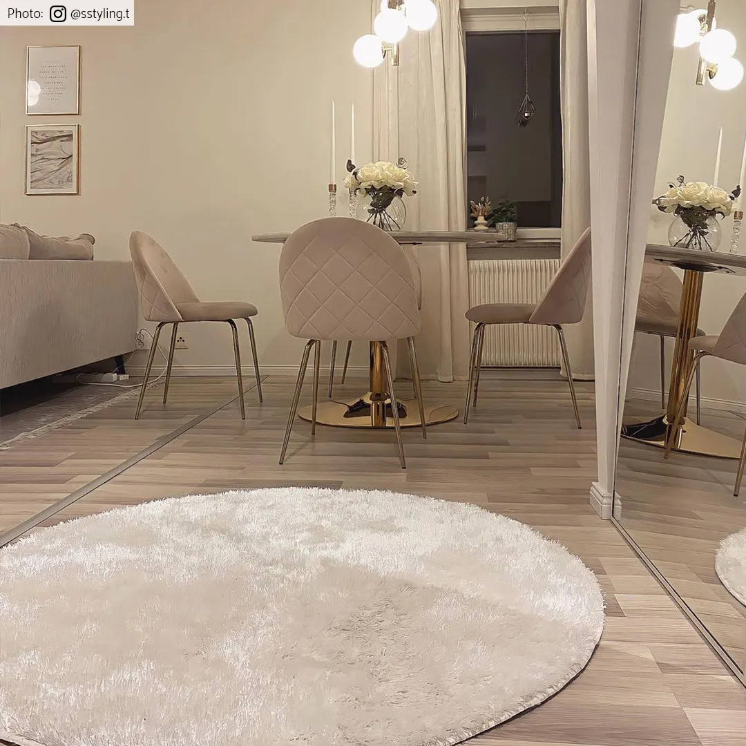 Runde tæpper - Cosy (hvid)