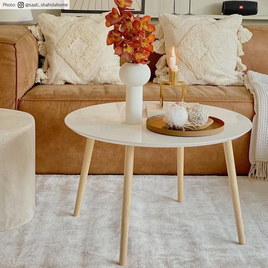 Rundt tæppe - Jodhpur Special Luxury Edition Viscose (lysebeige)