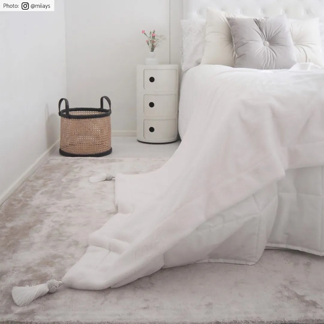 Viscose-tæppe - Jodhpur Special Luxury Edition (lysegrå/beige)