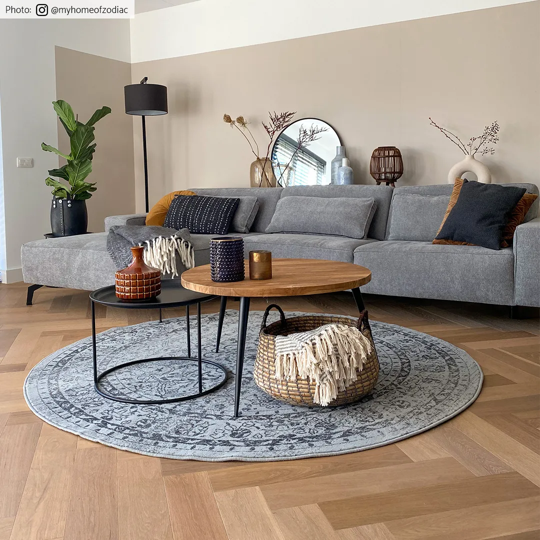Rundt tæppe - Peking Noble (grå)