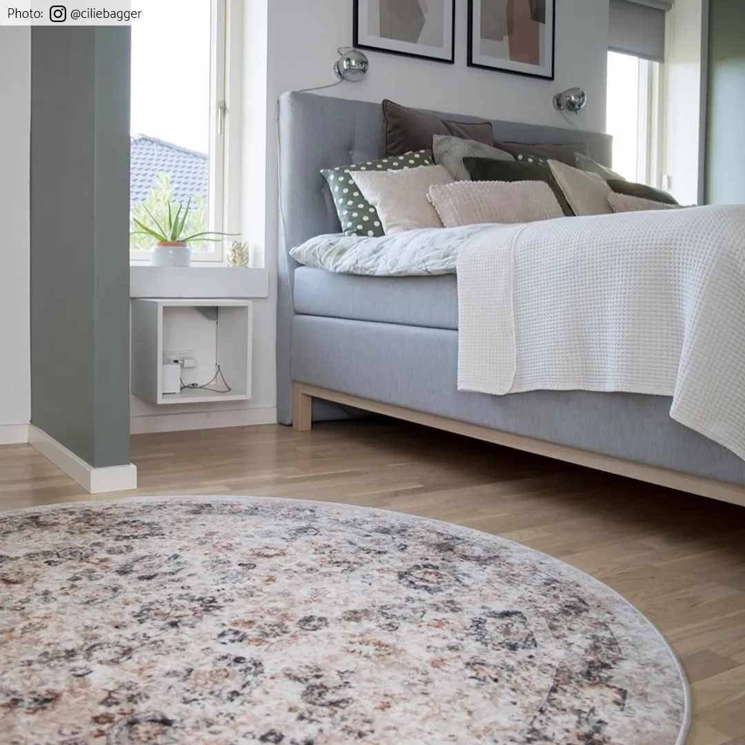 Rundt tæppe - Toujane (grå)