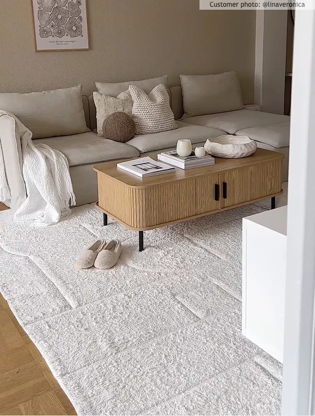 Ryatæpper - Cremona Natural Cotton Shaggy (offwhite)