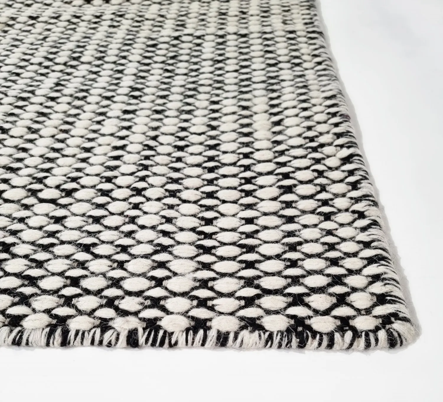 Uldtæppe - Delly (sort/hvid)