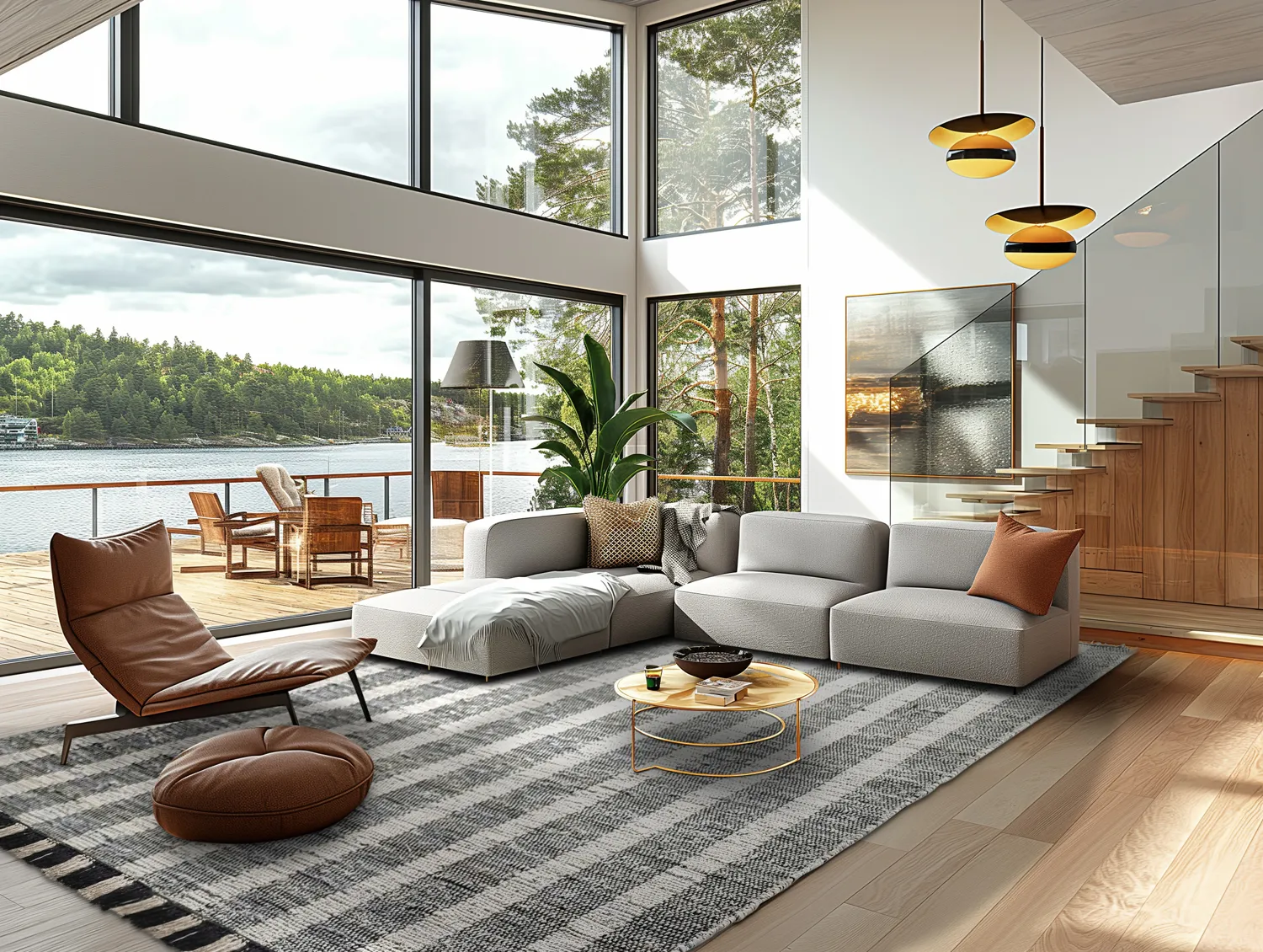 Denim tæppe - Ally (sort/råhvid)