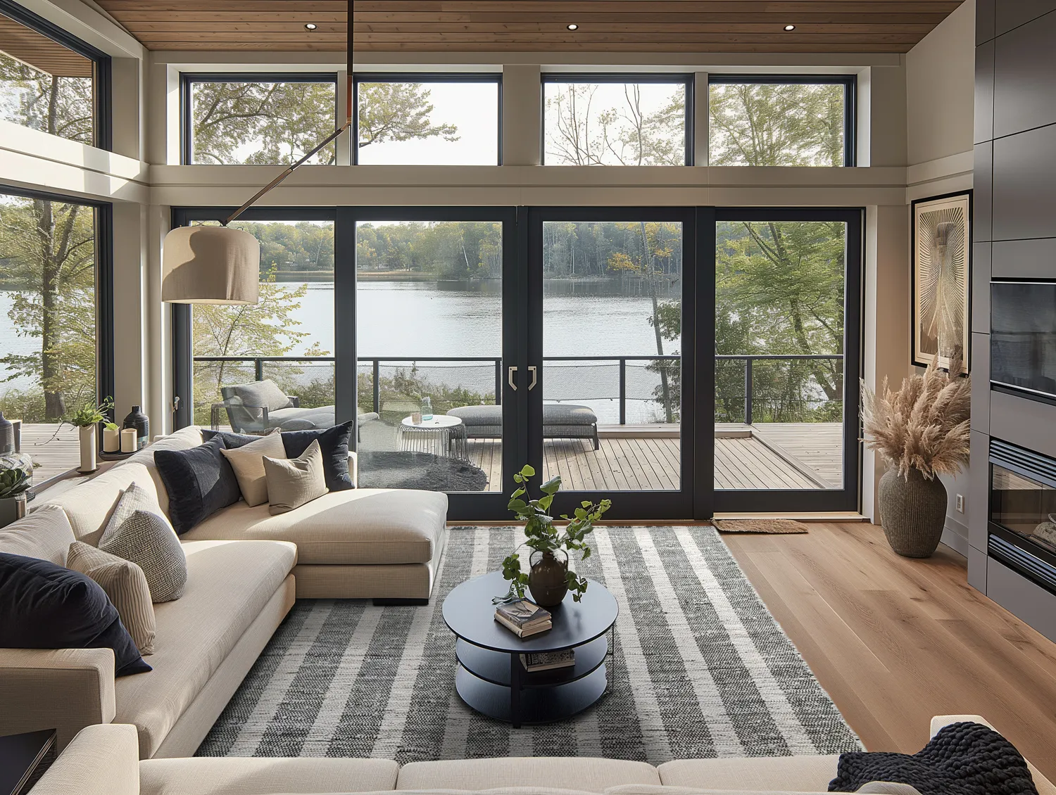 Denim tæppe - Ally (sort/råhvid)