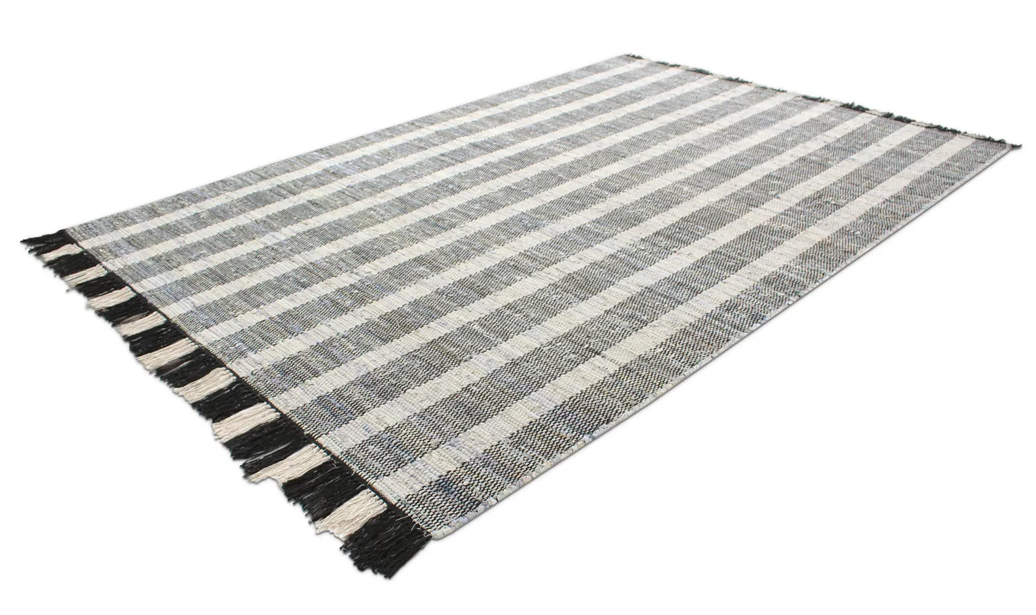 Denim tæppe - Ally (sort/råhvid)