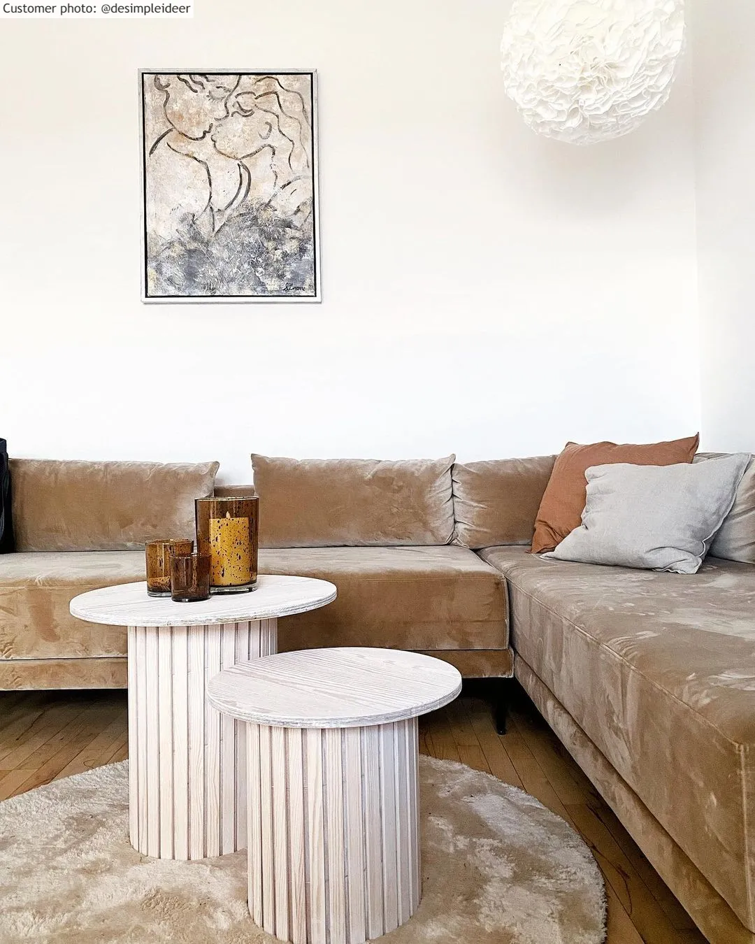 Runde tæpper - Aranga Super Soft Fur (beige)